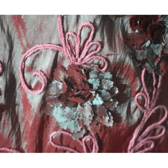 Damee Inc. Iridescent Shimmer Embroidered Embellished Artsy Jacket L - Picture 4 of 8